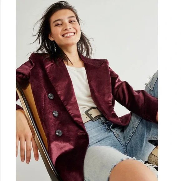 Free People Velvet Ashby Blazer - Picture 1 of 6